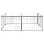 vidaXL Padoc pentru câini, argintiu, 4 m², oțel vidaXL Padoc pentru câini, argintiu, 4 m², oțel