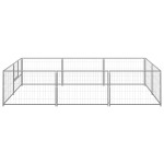 vidaXL Padoc pentru câini, argintiu, 6 m², oțel vidaXL Padoc pentru câini, argintiu, 6 m², oțel