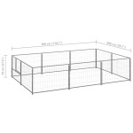 vidaXL Padoc pentru câini, argintiu, 6 m², oțel vidaXL Padoc pentru câini, argintiu, 6 m², oțel