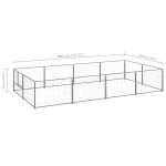 vidaXL Padoc pentru câini, argintiu, 8 m², oțel vidaXL Padoc pentru câini, argintiu, 8 m², oțel