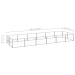 vidaXL Padoc pentru câini, argintiu, 12 m², oțel