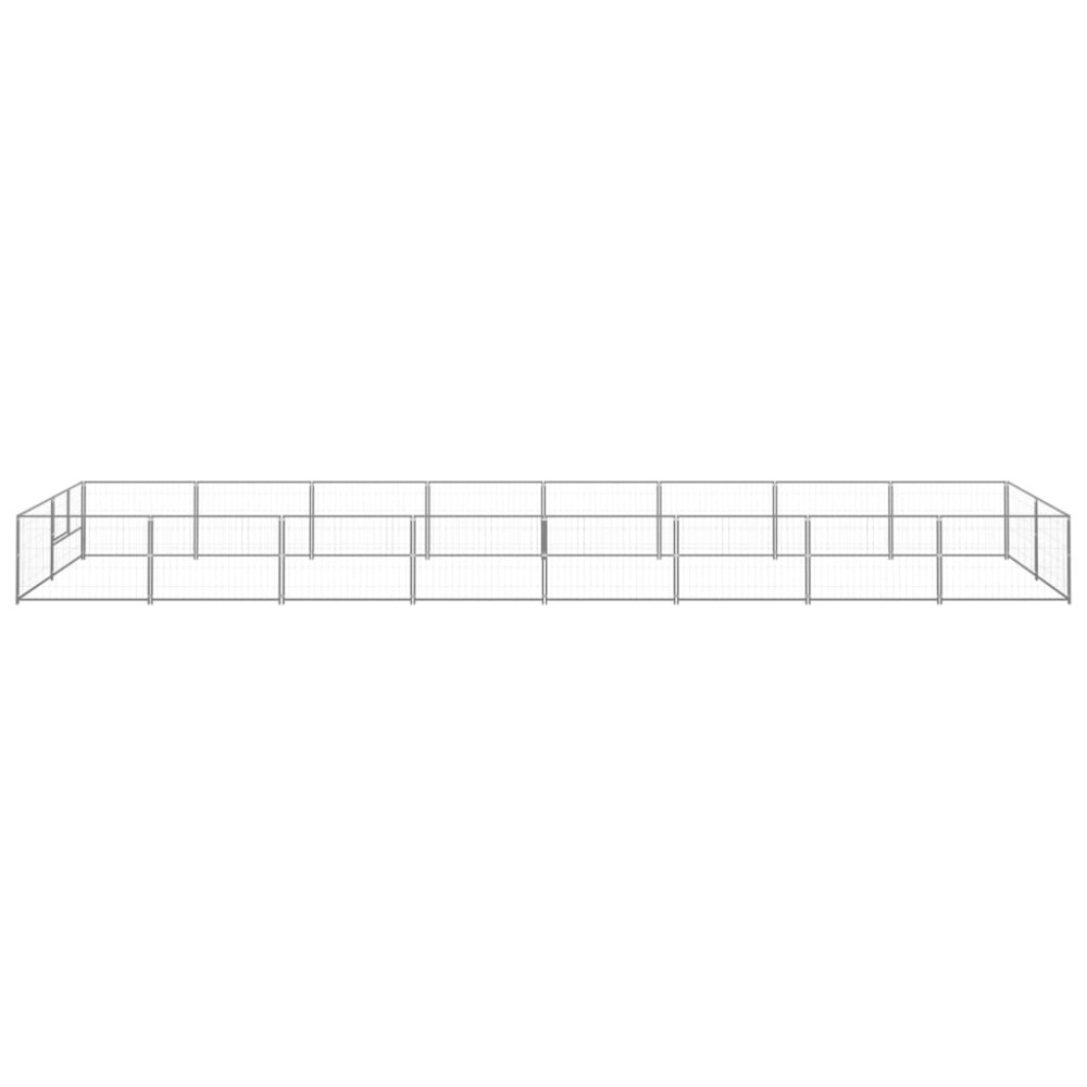 vidaXL Padoc pentru câini, argintiu, 16 m², oțel
