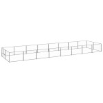 vidaXL Padoc pentru câini, argintiu, 16 m², oțel vidaXL Padoc pentru câini, argintiu, 16 m², oțel