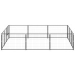 vidaXL Padoc pentru câini, negru, 9 m², oțel vidaXL Padoc pentru câini, negru, 9 m², oțel