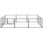 vidaXL Padoc pentru câini, negru, 9 m², oțel vidaXL Padoc pentru câini, negru, 9 m², oțel