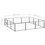 vidaXL Padoc pentru câini, negru, 9 m², oțel vidaXL Padoc pentru câini, negru, 9 m², oțel