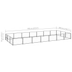 vidaXL Padoc pentru câini, negru, 21 m², oțel vidaXL Padoc pentru câini, negru, 21 m², oțel