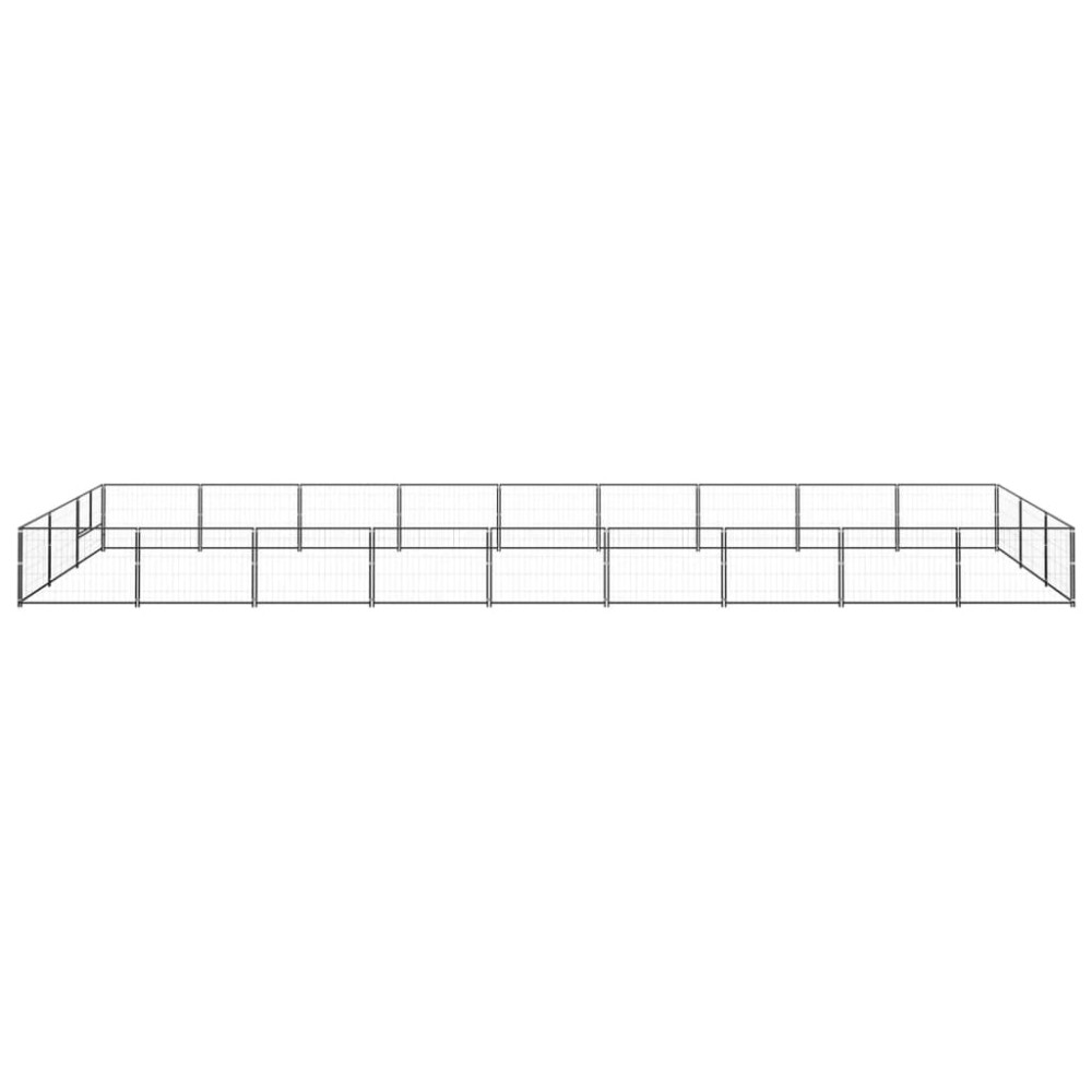 vidaXL Padoc pentru câini, negru, 27 m², oțel