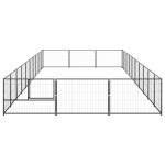 vidaXL Padoc pentru câini, negru, 30 m², oțel