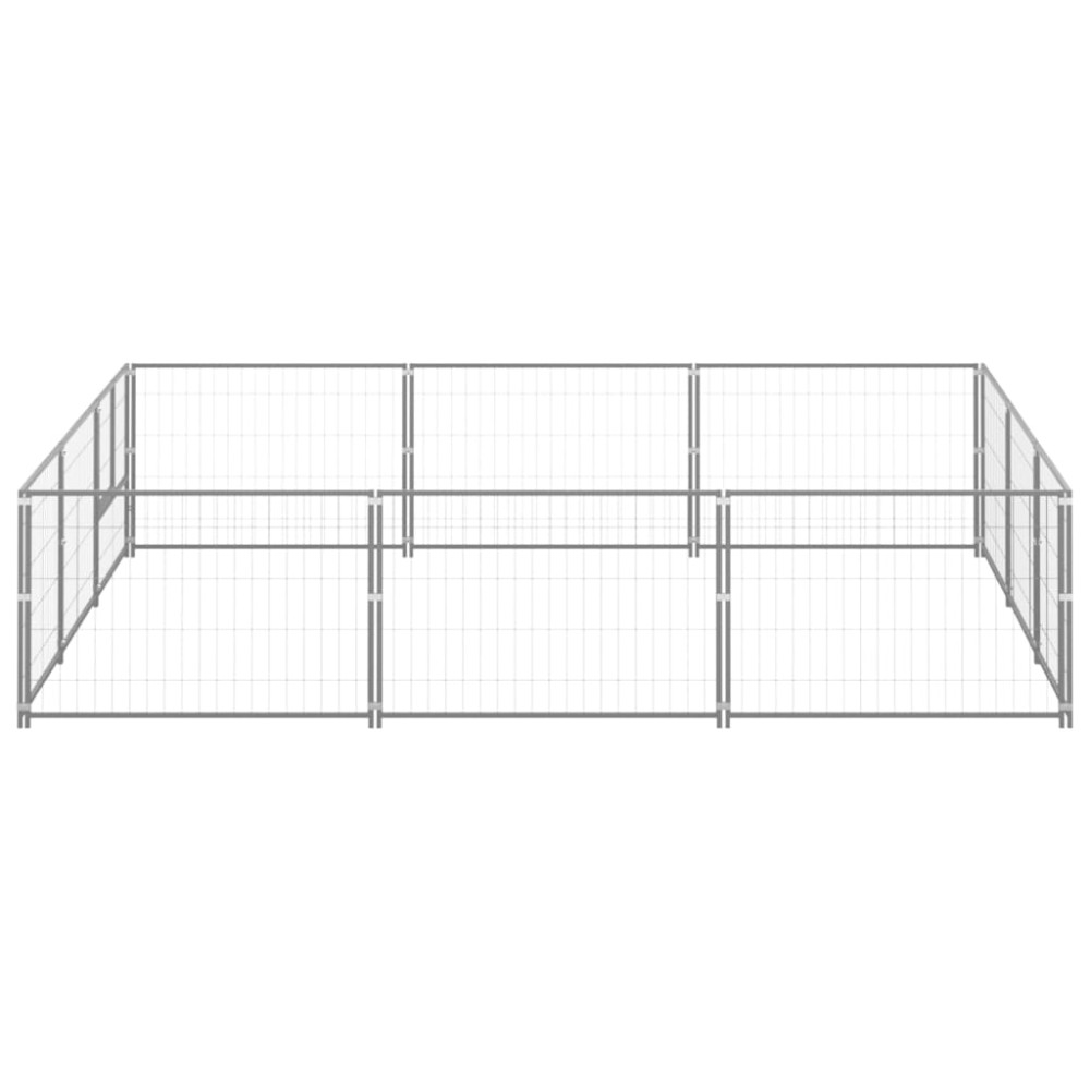 vidaXL Padoc pentru câini, argintiu, 9 m², oțel