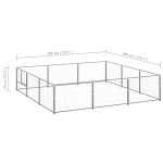 vidaXL Padoc pentru câini, argintiu, 9 m², oțel vidaXL Padoc pentru câini, argintiu, 9 m², oțel