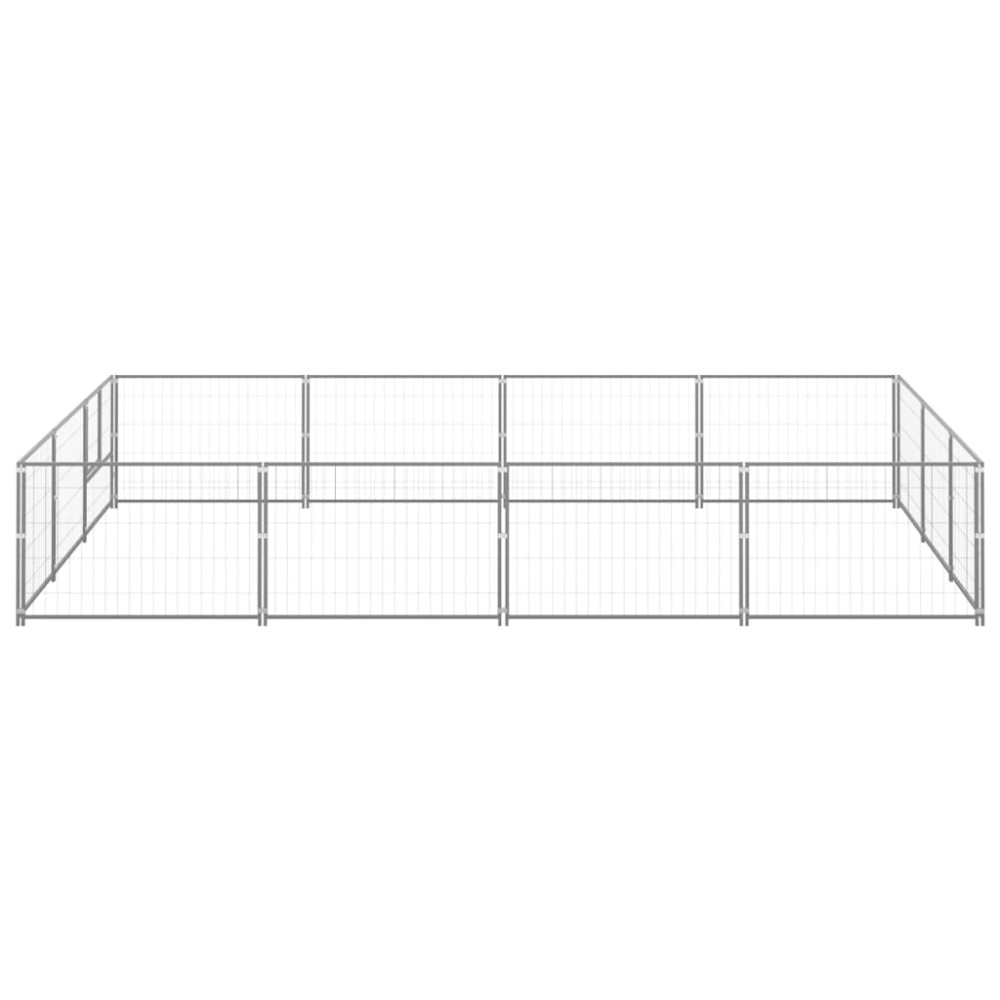 vidaXL Padoc pentru câini, argintiu, 12 m², oțel