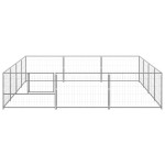 vidaXL Padoc pentru câini, argintiu, 12 m², oțel
