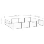 vidaXL Padoc pentru câini, argintiu, 12 m², oțel