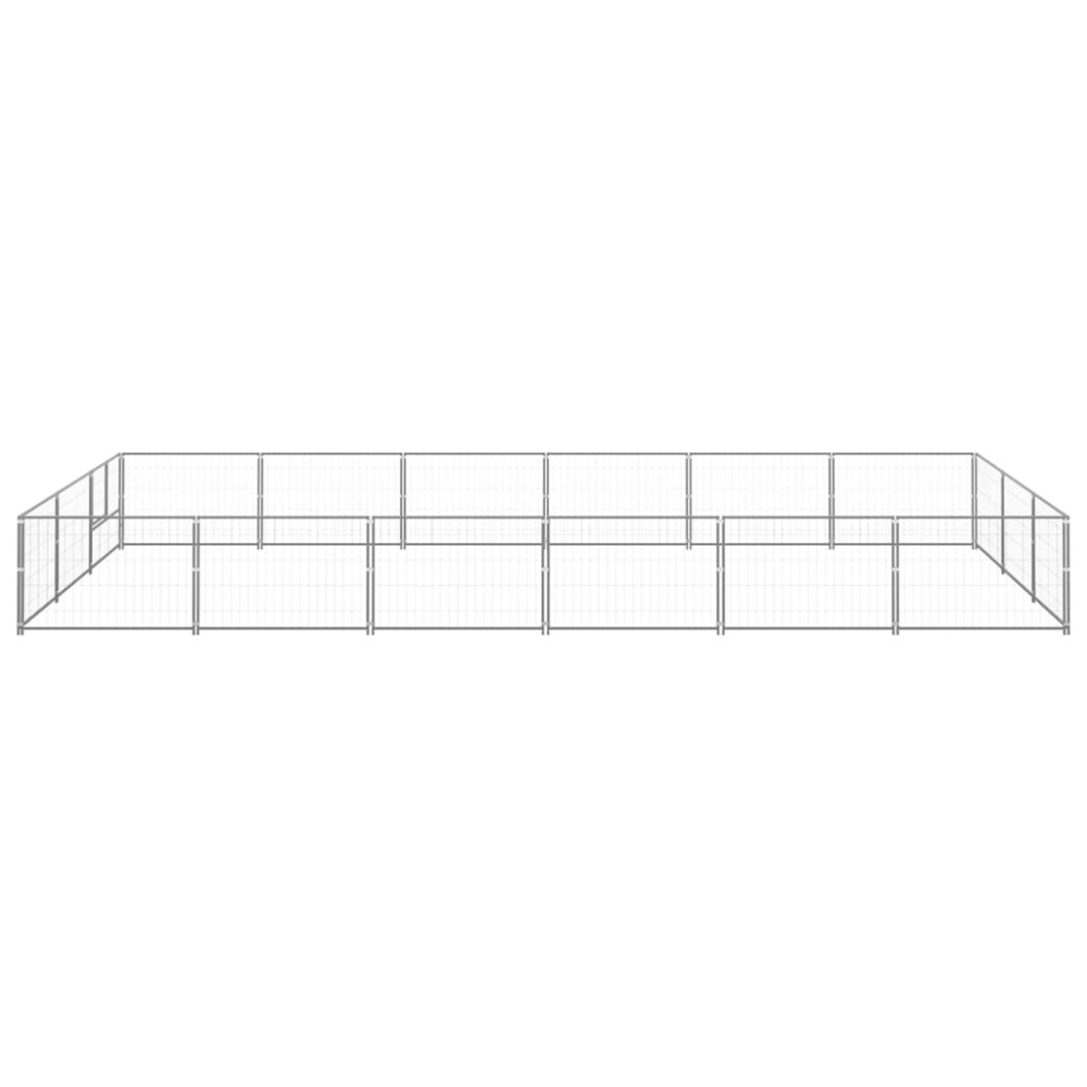 vidaXL Padoc pentru câini, argintiu, 18 m², oțel