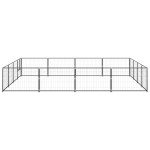 vidaXL Padoc pentru câini, negru, 16 m², oțel