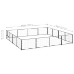vidaXL Padoc pentru câini, negru, 16 m², oțel