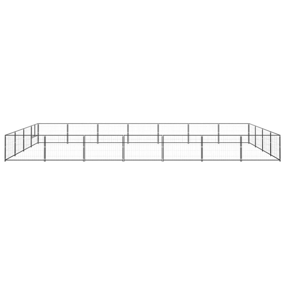 vidaXL Padoc pentru câini, negru, 28 m², oțel