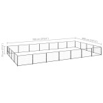 vidaXL Padoc pentru câini, negru, 28 m², oțel vidaXL Padoc pentru câini, negru, 28 m², oțel