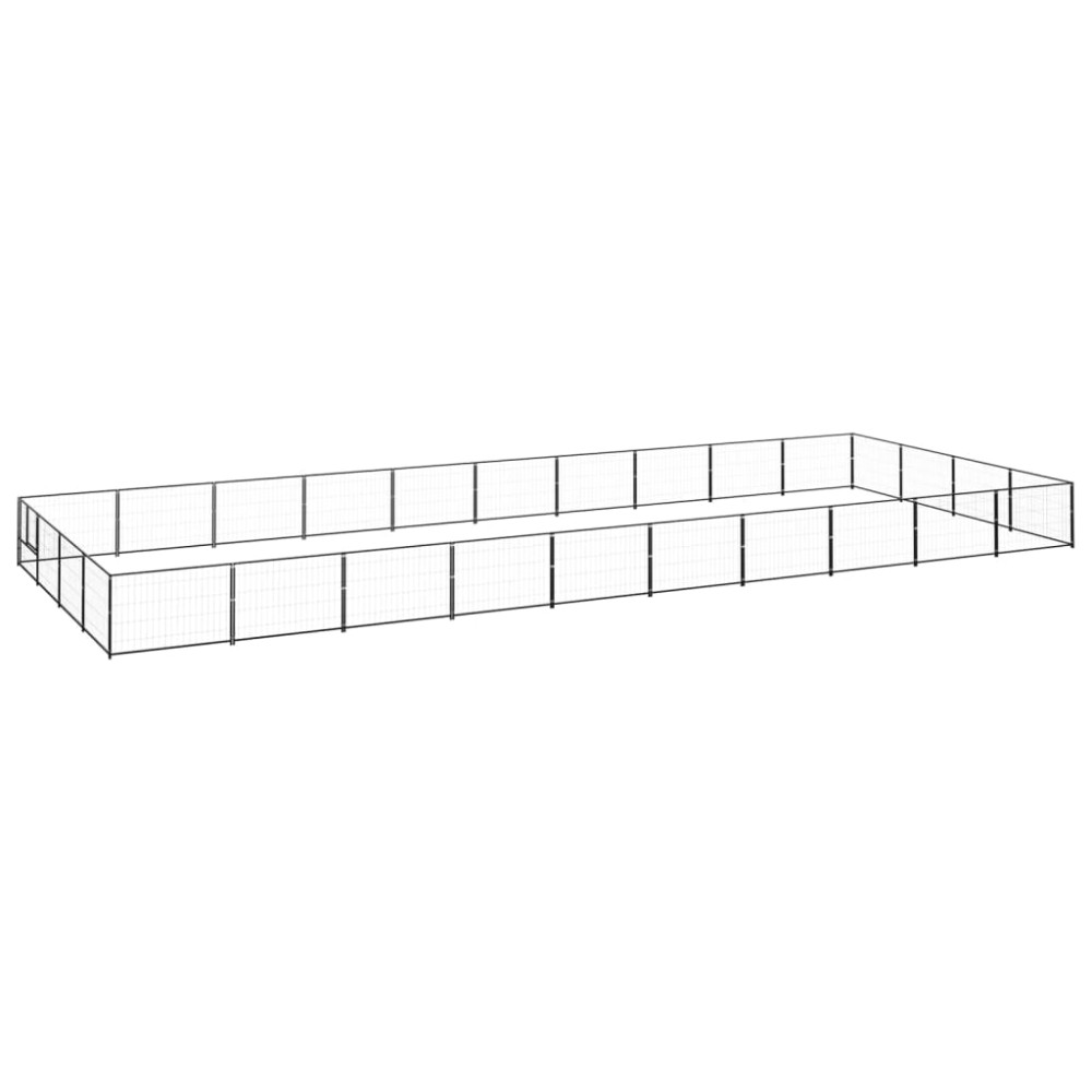 vidaXL Padoc pentru câini, negru, 40 m², oțel