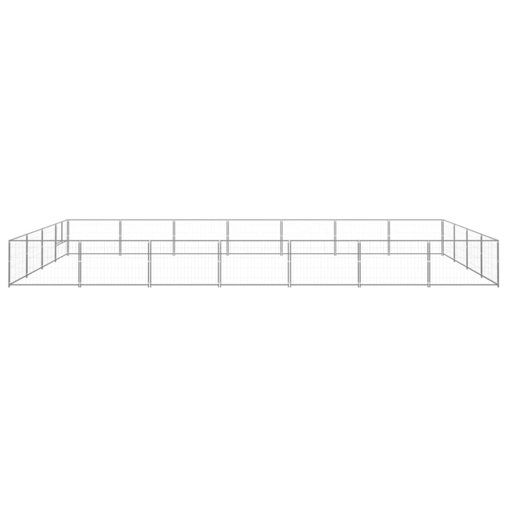 vidaXL Padoc pentru câini, argintiu, 28 m², oțel