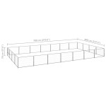vidaXL Padoc pentru câini, argintiu, 28 m², oțel