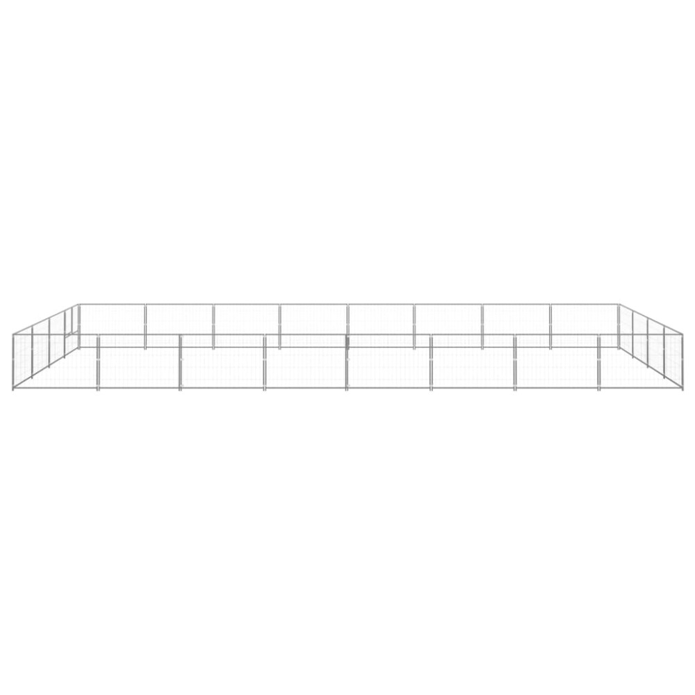 vidaXL Padoc pentru câini, argintiu, 32 m², oțel
