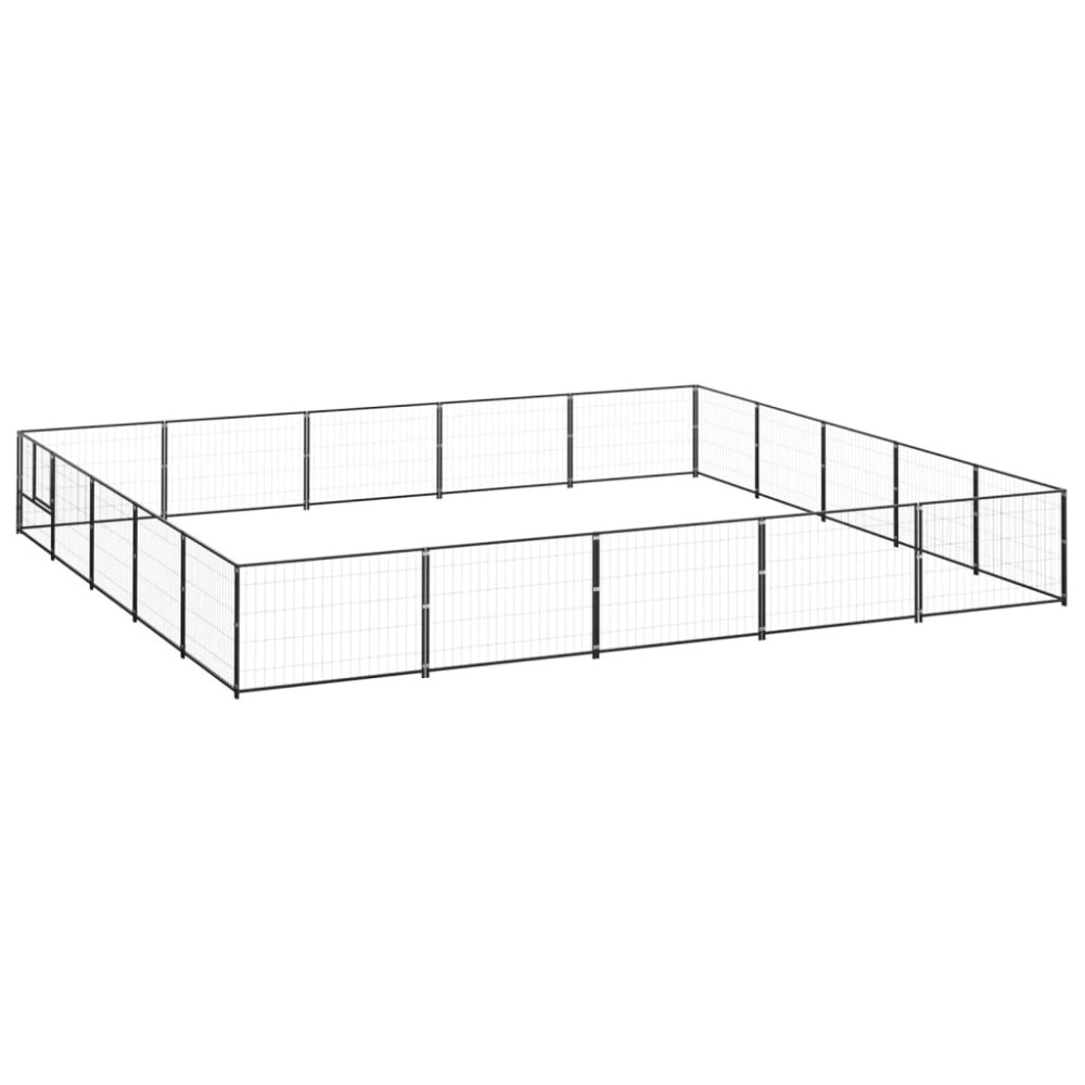 vidaXL Padoc pentru câini, negru, 25 m², oțel