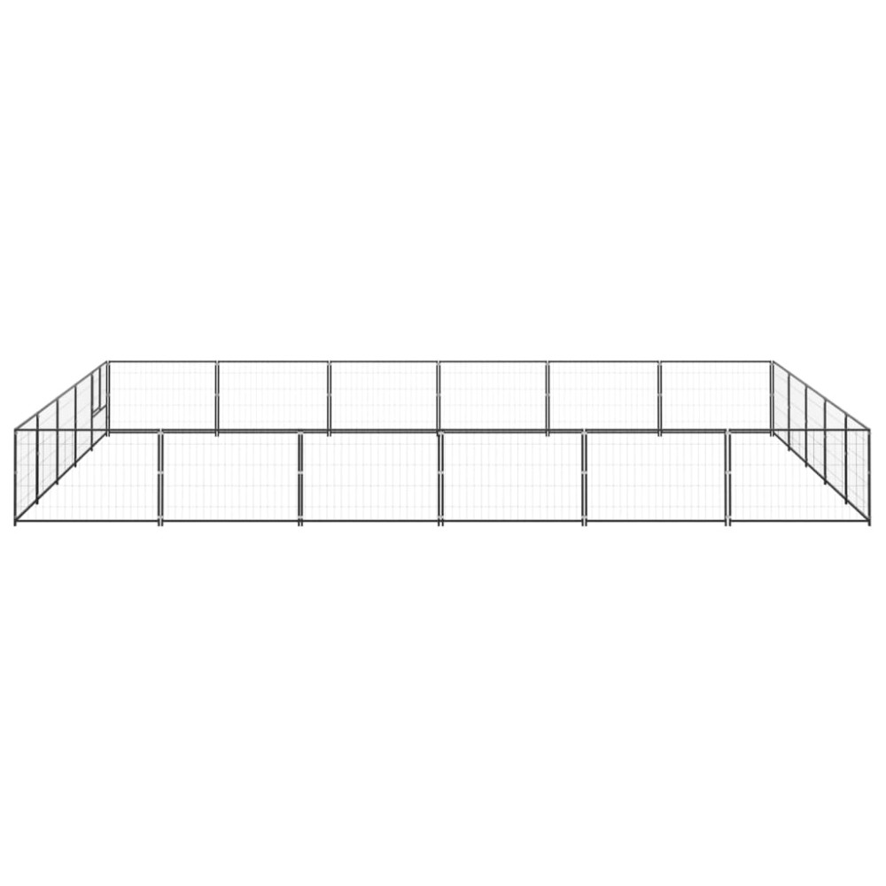 vidaXL Padoc pentru câini, negru, 30 m², oțel