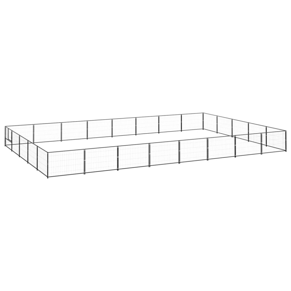 vidaXL Padoc pentru câini, negru, 40 m², oțel