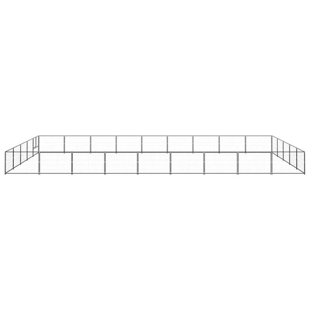 vidaXL Padoc pentru câini, negru, 45 m², oțel