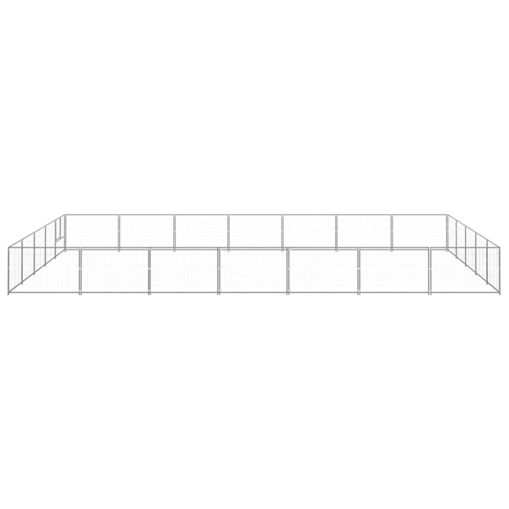 vidaXL Padoc pentru câini, argintiu, 35 m², oțel