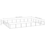 vidaXL Padoc pentru câini, argintiu, 35 m², oțel vidaXL Padoc pentru câini, argintiu, 35 m², oțel