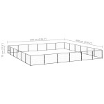 vidaXL Padoc pentru câini, negru, 36 m², oțel