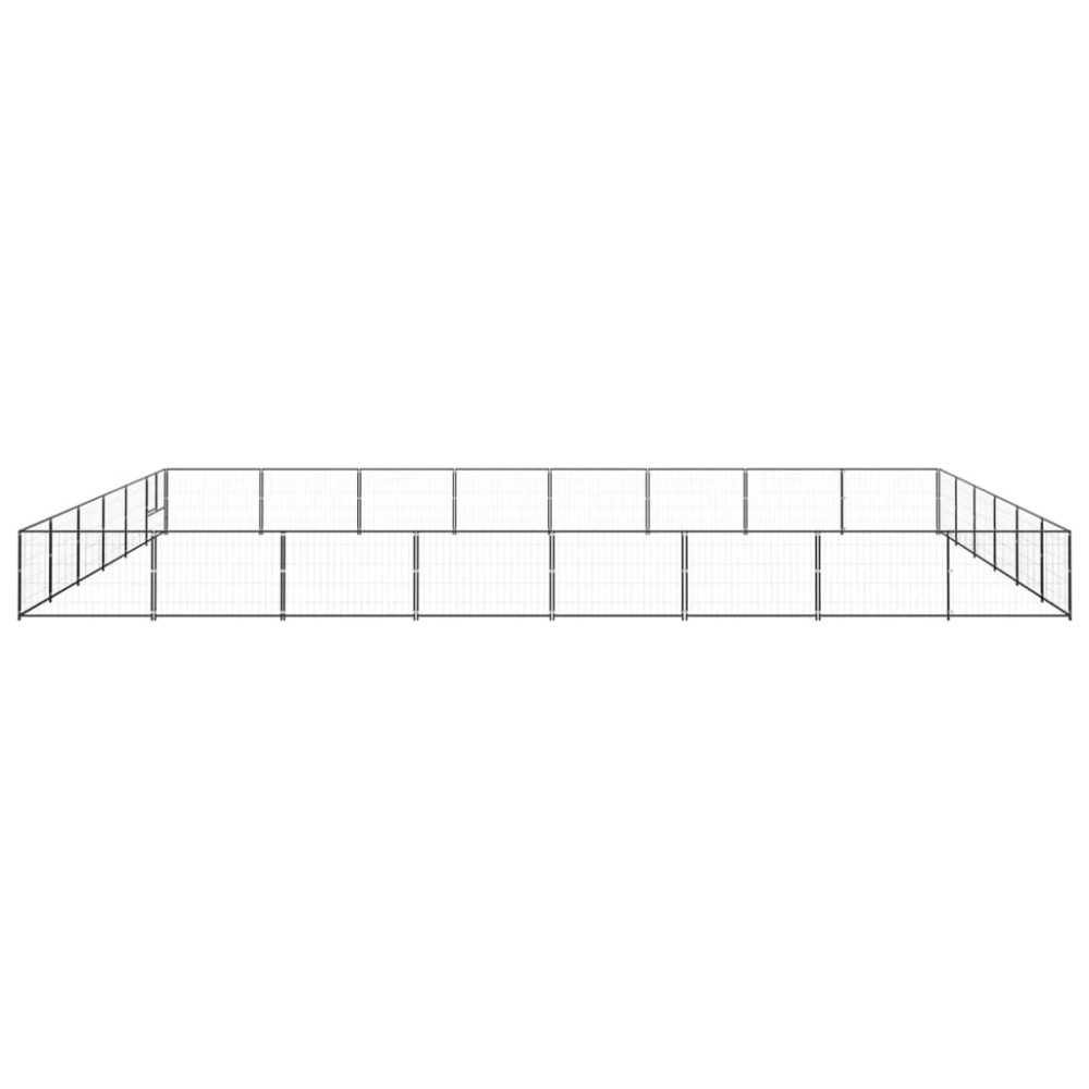 vidaXL Padoc pentru câini, negru, 48 m², oțel