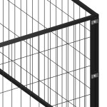 vidaXL Padoc pentru câini, negru, 48 m², oțel