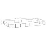 vidaXL Padoc pentru câini, negru, 48 m², oțel