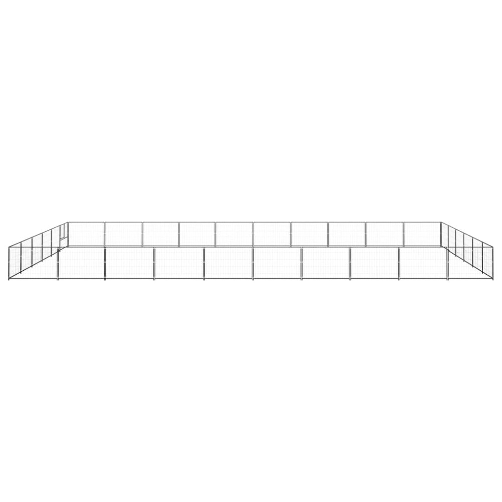 vidaXL Padoc pentru câini, negru, 60 m², oțel