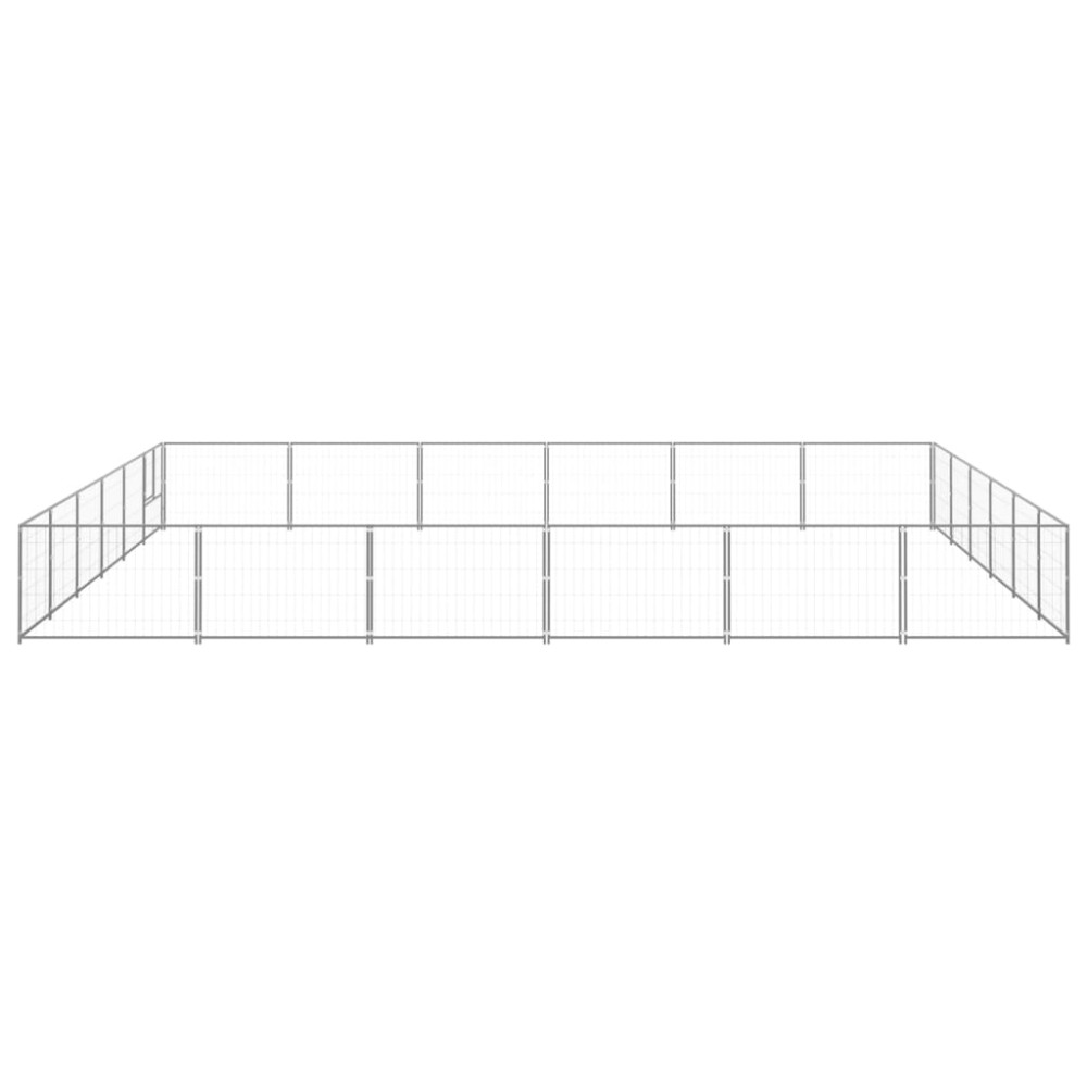 vidaXL Padoc pentru câini, argintiu, 36 m², oțel