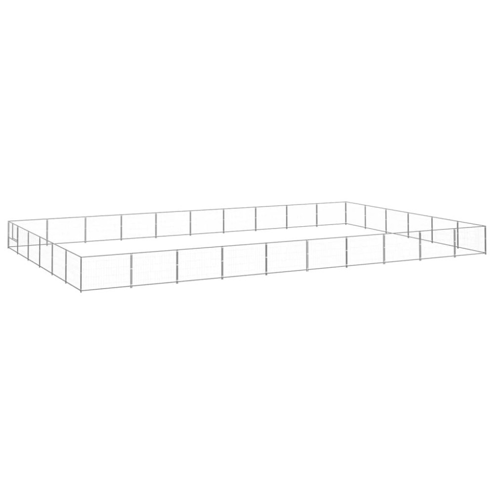 vidaXL Padoc pentru câini, argintiu, 60 m², oțel