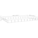 vidaXL Padoc pentru câini, argintiu, 60 m², oțel