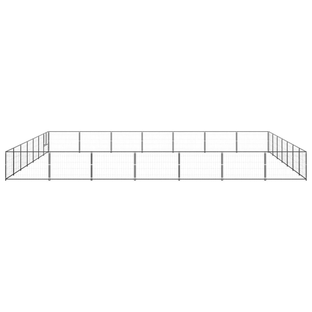 vidaXL Padoc pentru câini, negru, 49 m², oțel