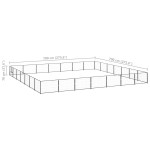 vidaXL Padoc pentru câini, negru, 49 m², oțel vidaXL Padoc pentru câini, negru, 49 m², oțel