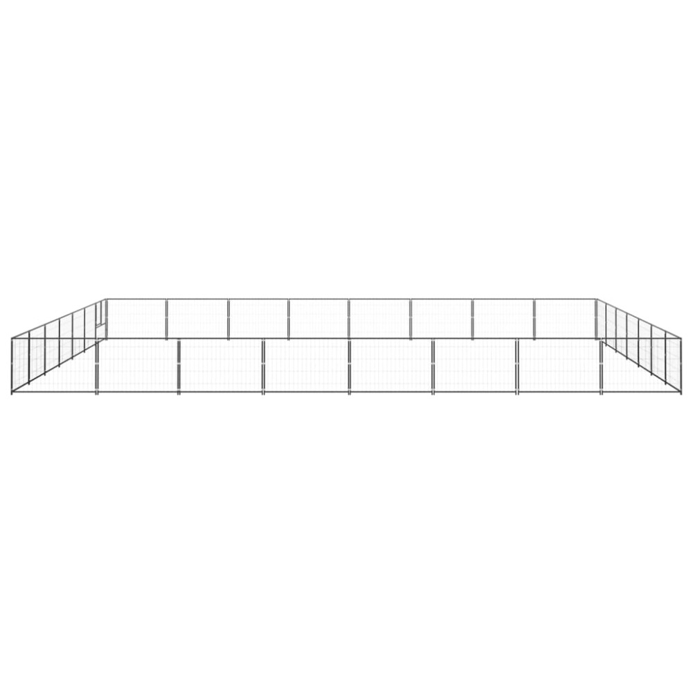 vidaXL Padoc pentru câini, negru, 56 m², oțel