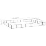 vidaXL Padoc pentru câini, negru, 56 m², oțel vidaXL Padoc pentru câini, negru, 56 m², oțel