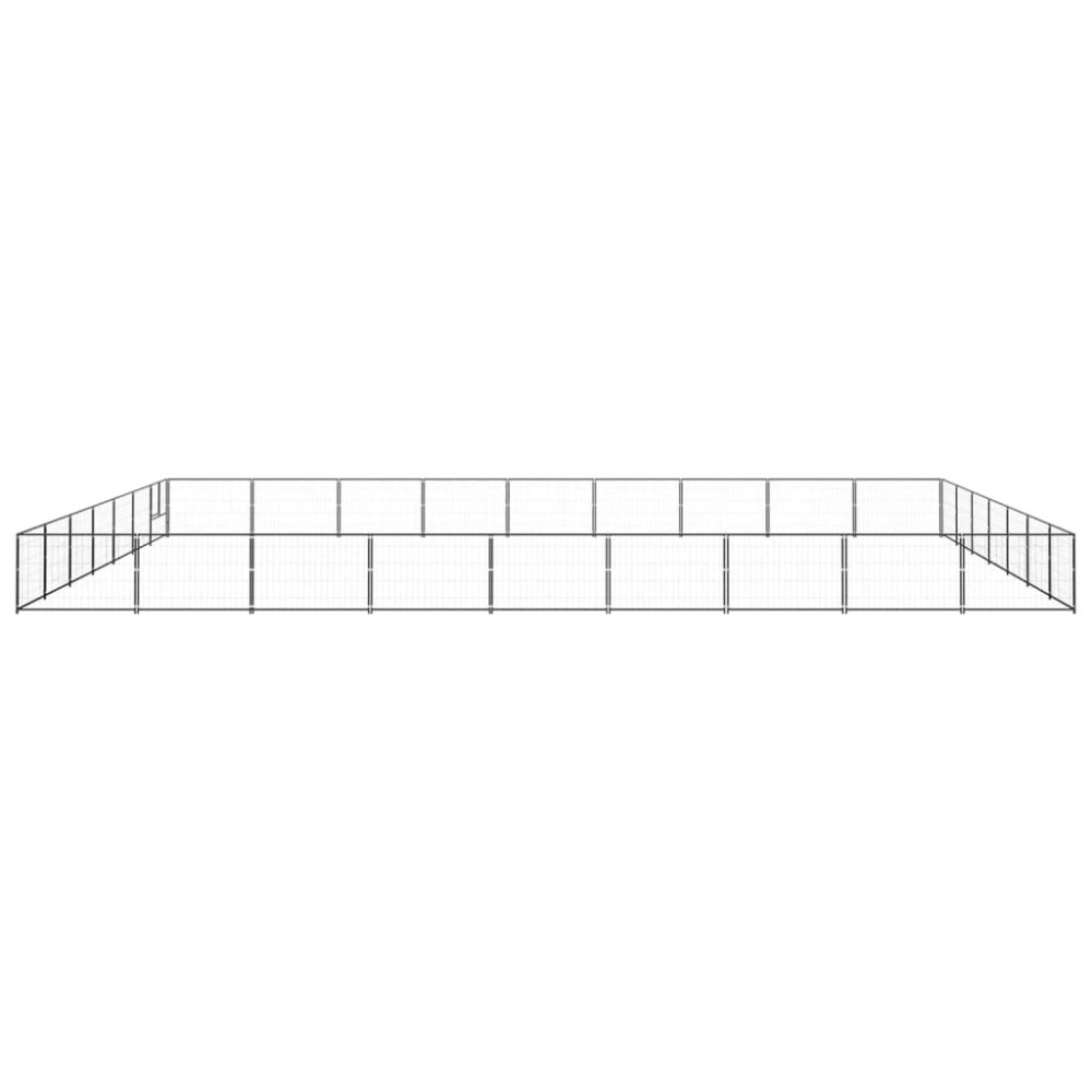 vidaXL Padoc pentru câini, negru, 63 m², oțel
