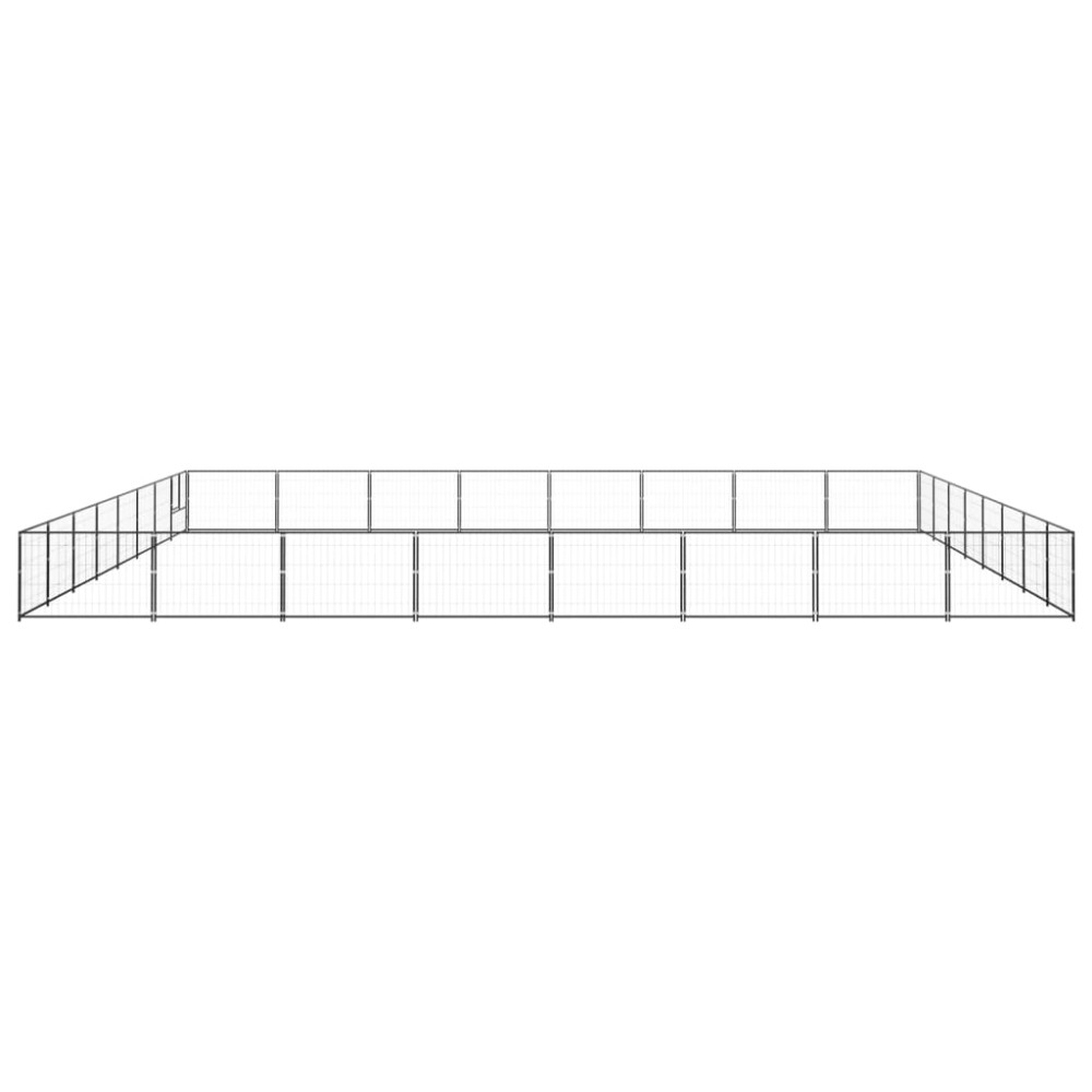 vidaXL Padoc pentru câini, negru, 64 m², oțel