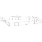 vidaXL Padoc pentru câini, argintiu, 64 m², oțel