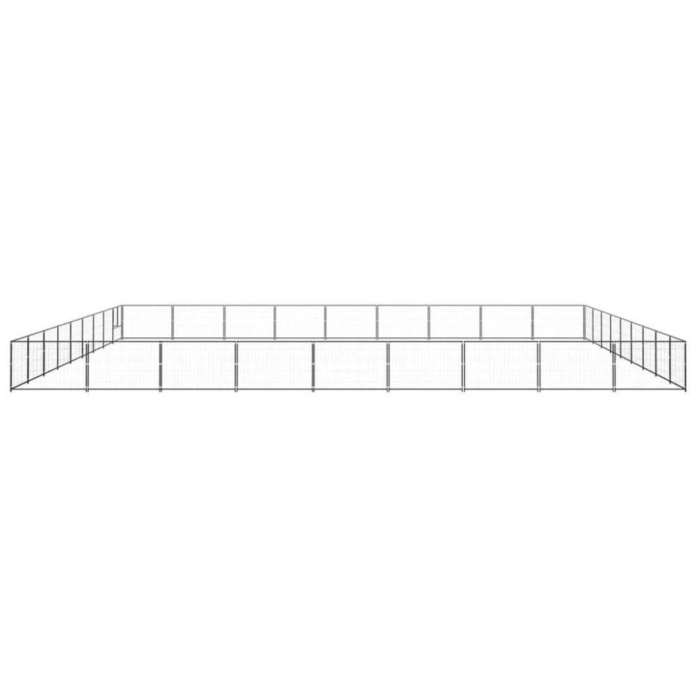 vidaXL Padoc pentru câini, negru, 81 m², oțel