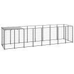 vidaXL Padoc pentru câini, negru, 4,84 m², oțel vidaXL Padoc pentru câini, negru, 4,84 m², oțel